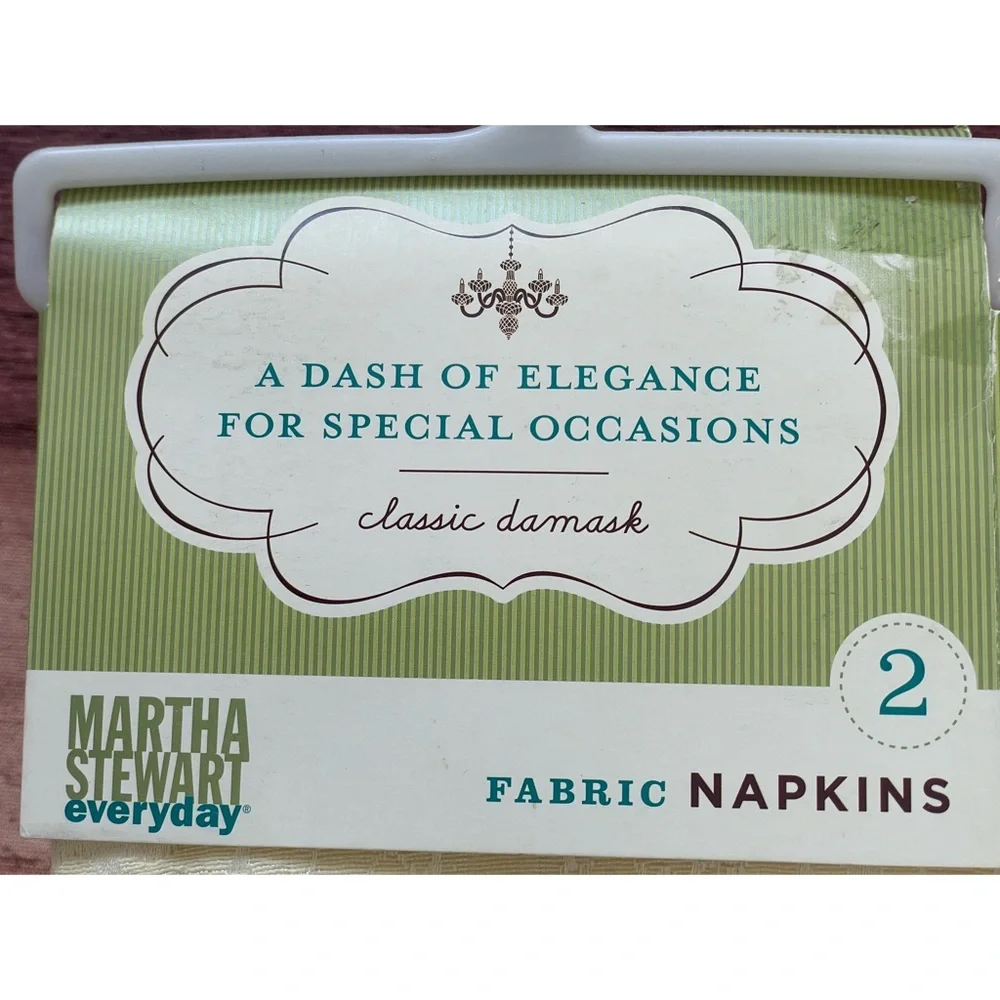 Vintage Martha Stewart Set Of Fabric Classic Damask Ivory Napkins